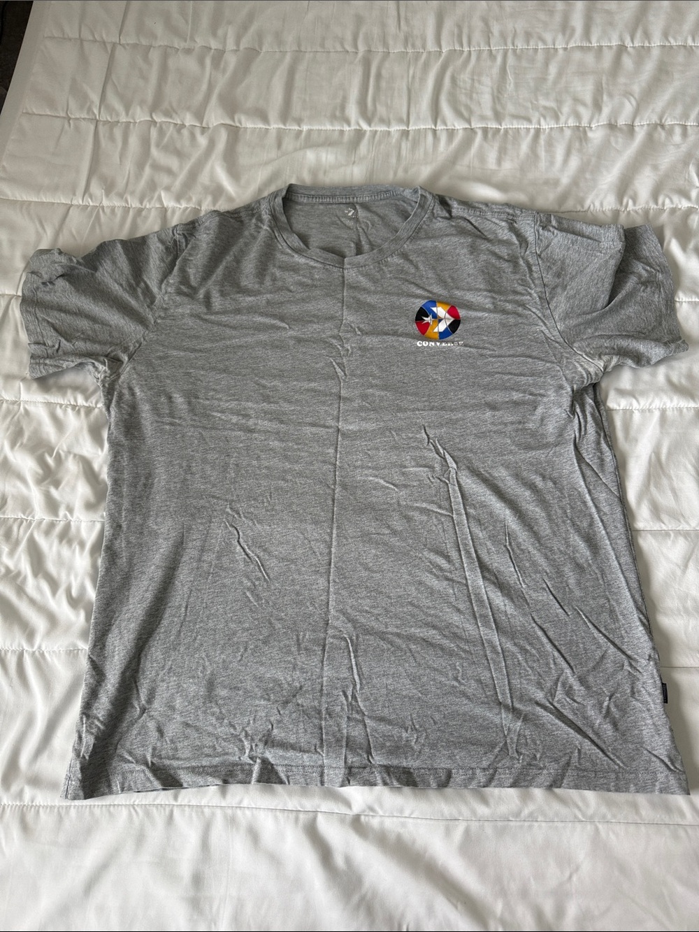Curated Gray Men's Short-Sleeve Tee with Colorful Logo
